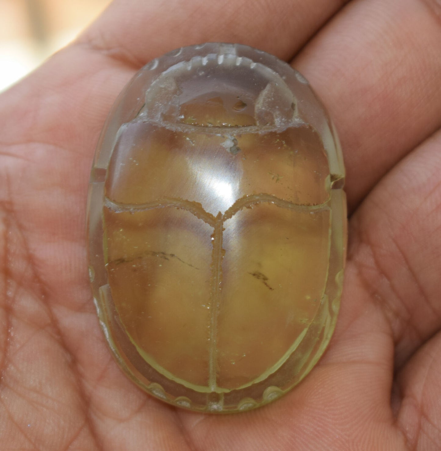 Libyan Desert Glass, Egyptian Scarab, Scarab Beetle, asteroids Impact, 187 Carat