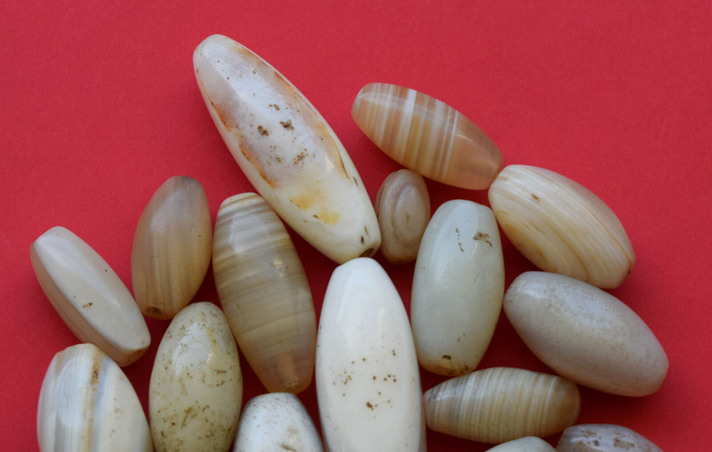 25 Antique ancient banded agate Carnelian beads-middle eastern-300 grams