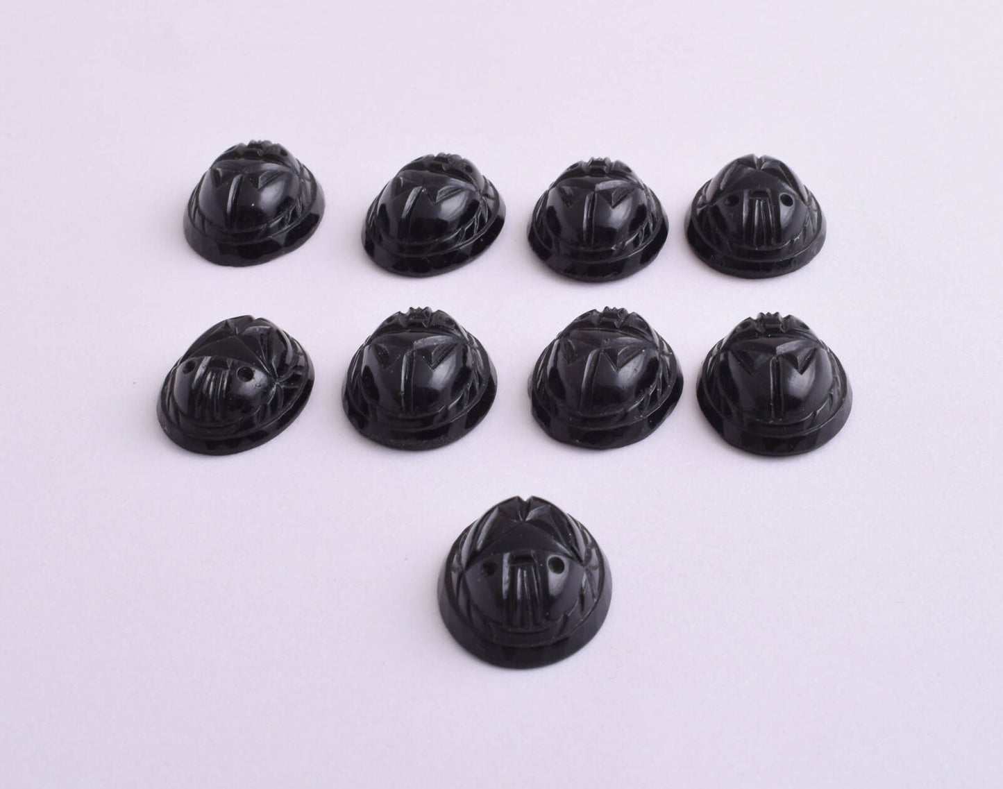 9 Egyptian Scarab-Hand Carved Egyptian Onyx Scarab-Revival stone amulet