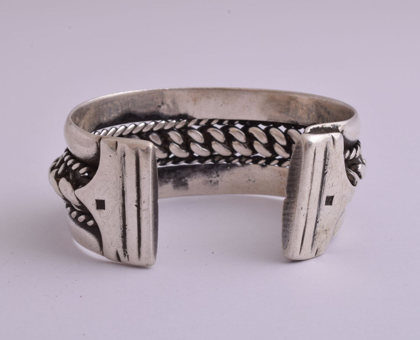 Vintage Egyptian Ethnic Bedouin Silver Siwa Bracelet Cuff