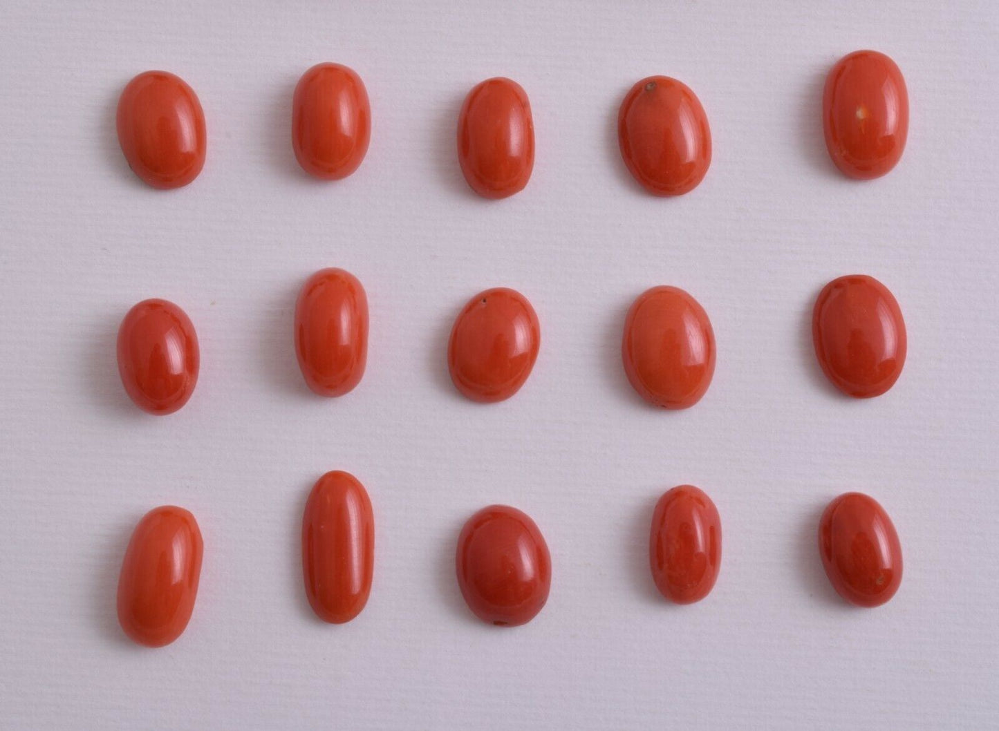 Natural Red Coral Cabochon Cab-20 Pcs untreated Italian Red Coral Gem-47 Carats