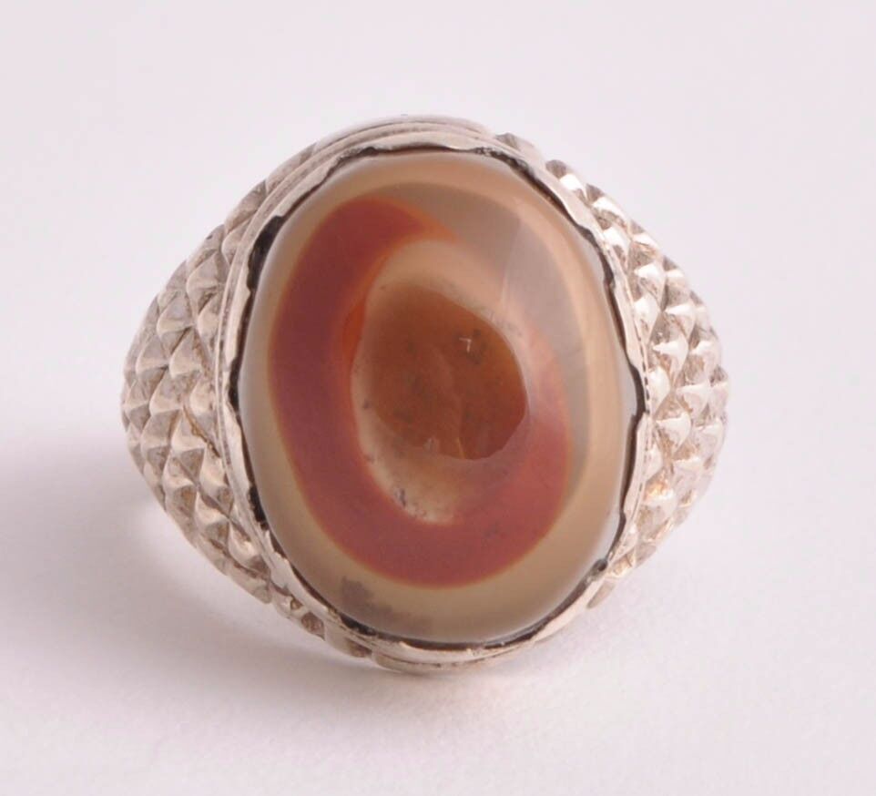 Yemeni Agate Aqeeq silver Ring/ Yemen Yemeni Akik aqiq Silver Men/Islamic-DHL