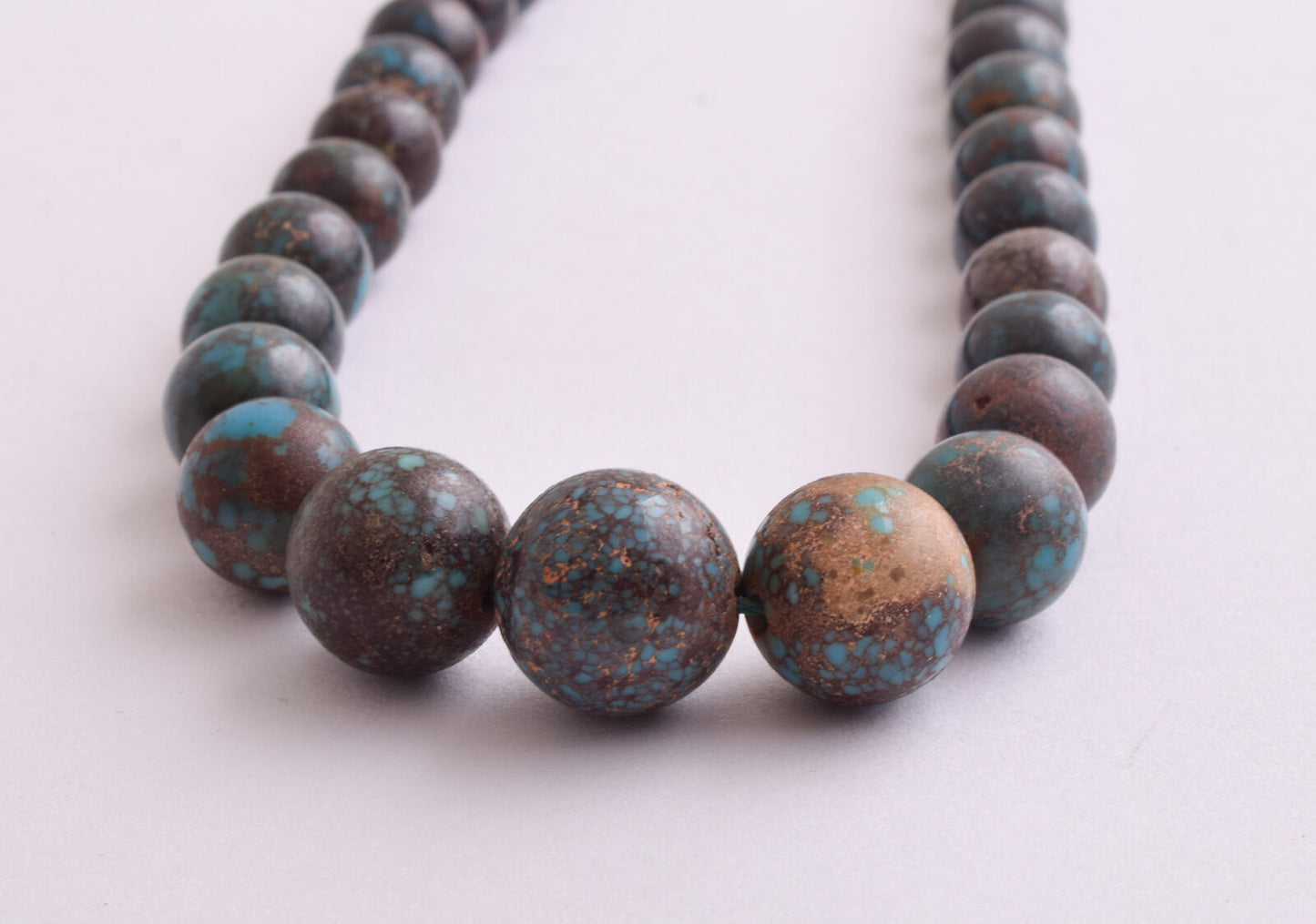 Egyptian Turquoise Spiderweb Necklace choker- round beads , 60 grams