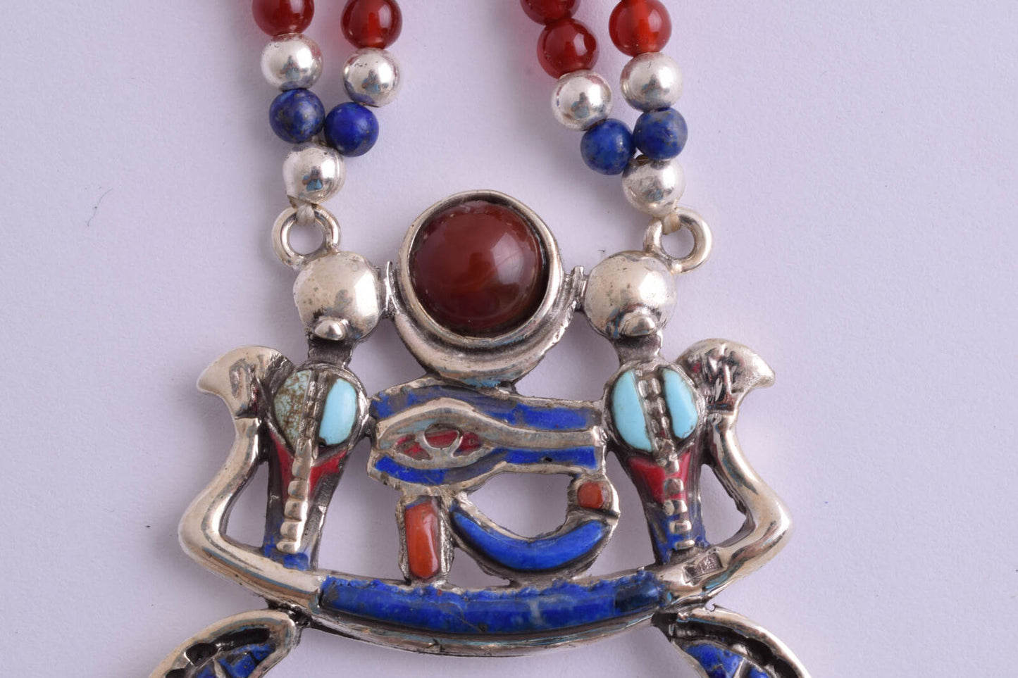 Winged Scarab Pendant of King Tut-Tutankhamun-Egyptian Silver Pendant Necklace