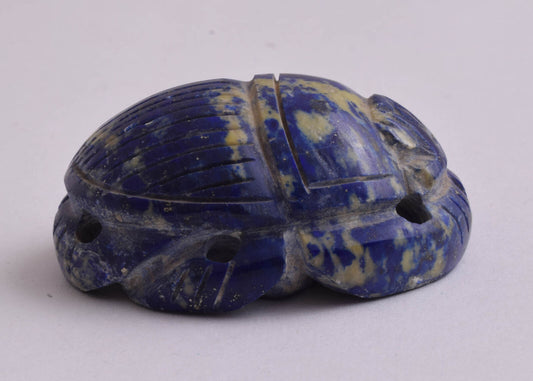 Egyptian Scarab-Carved Egyptian Lapis Lazuli Scarab- 2" /  79 gram