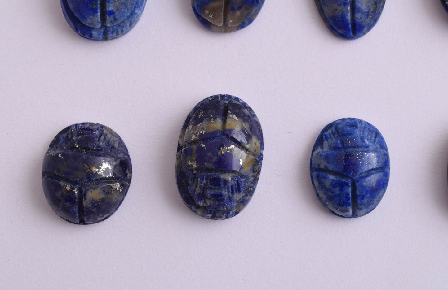 18 Egyptian Scarab-Hand Carved Egyptian lapis Lazuli Scarab-Revival stone