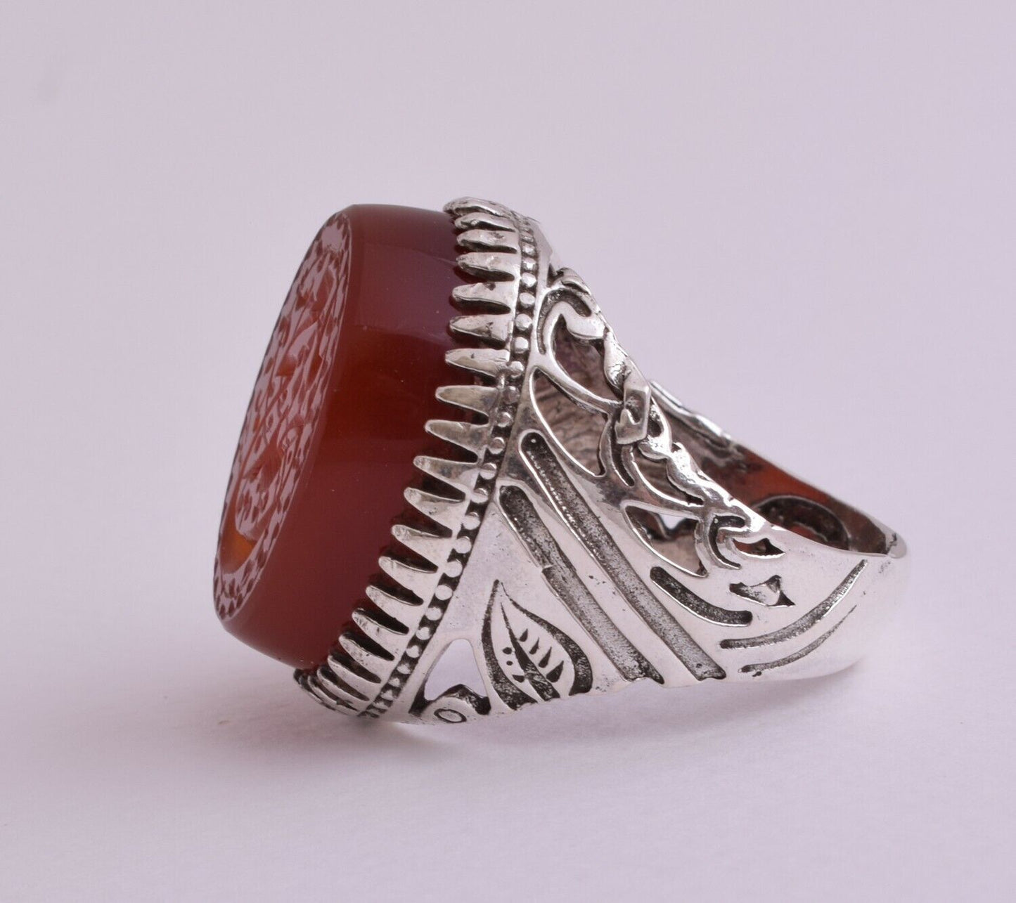 Yemen agate aqeeq aqiq akik Islamic sterling Silver Men Ring-yemeni