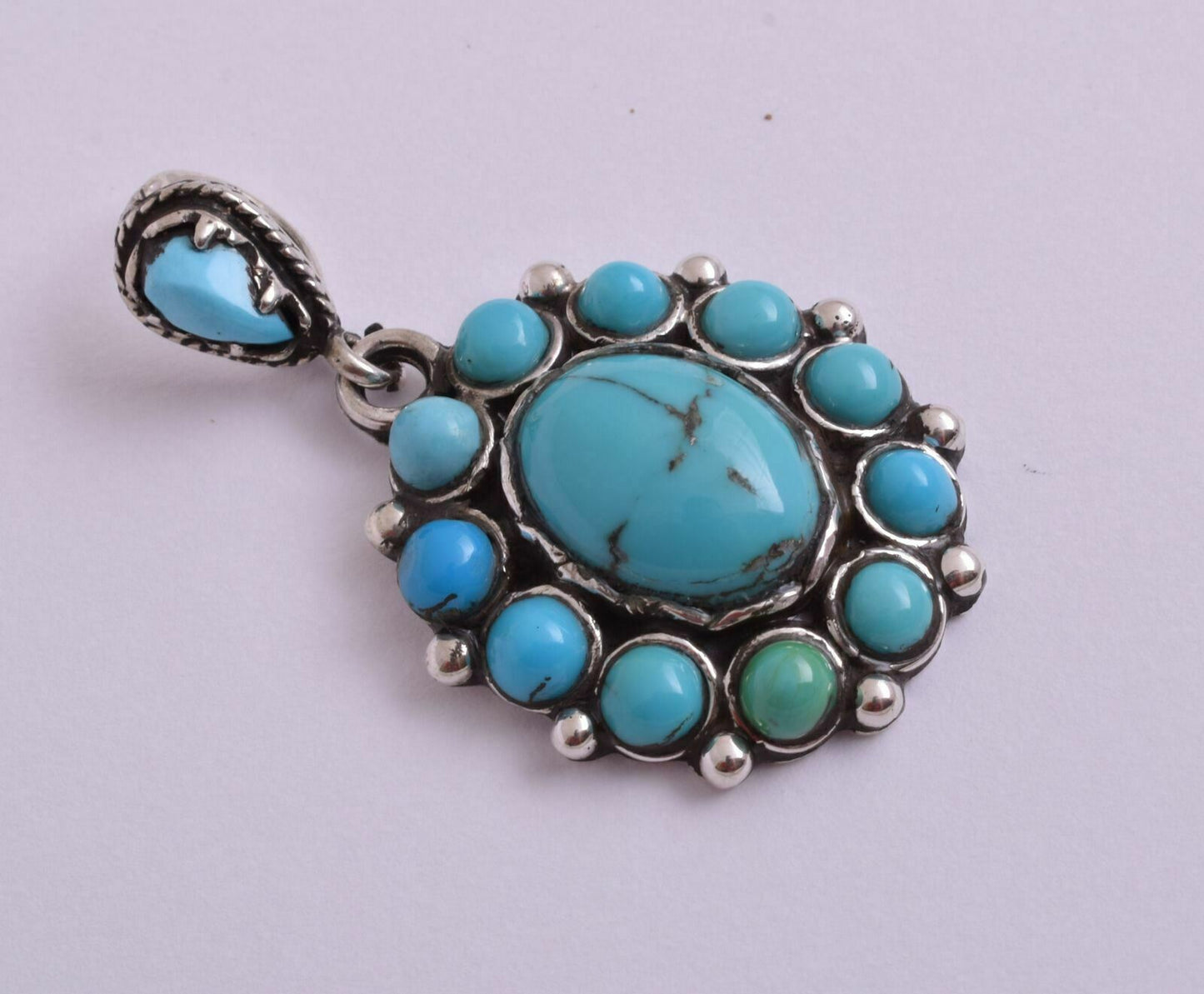 Egyptian Ethnic Gypsy middle eastern Bedouin Turquoise-silver Pendant