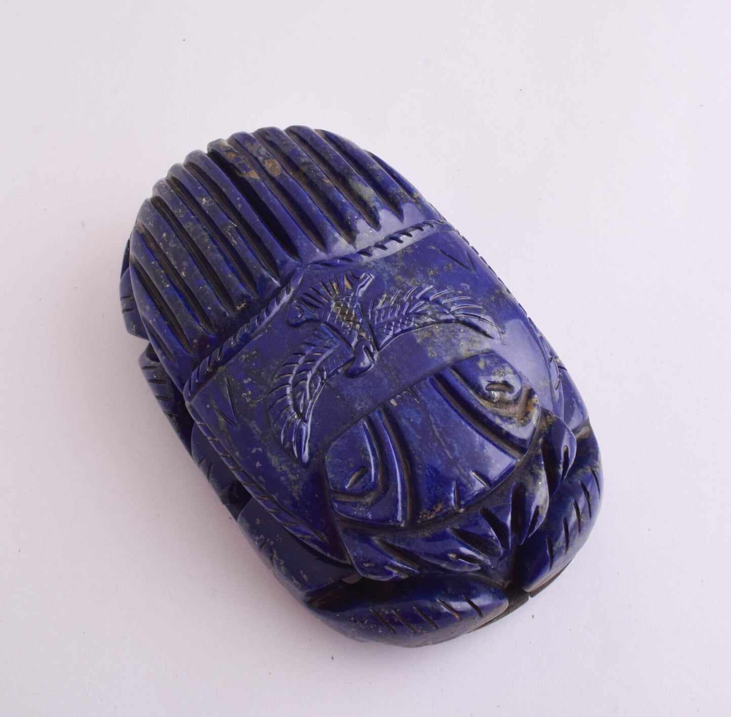 Lapis Lazuli-Egyptian Scarab-Scarab Beetle- carved- Large 6.7" / 1600 grams