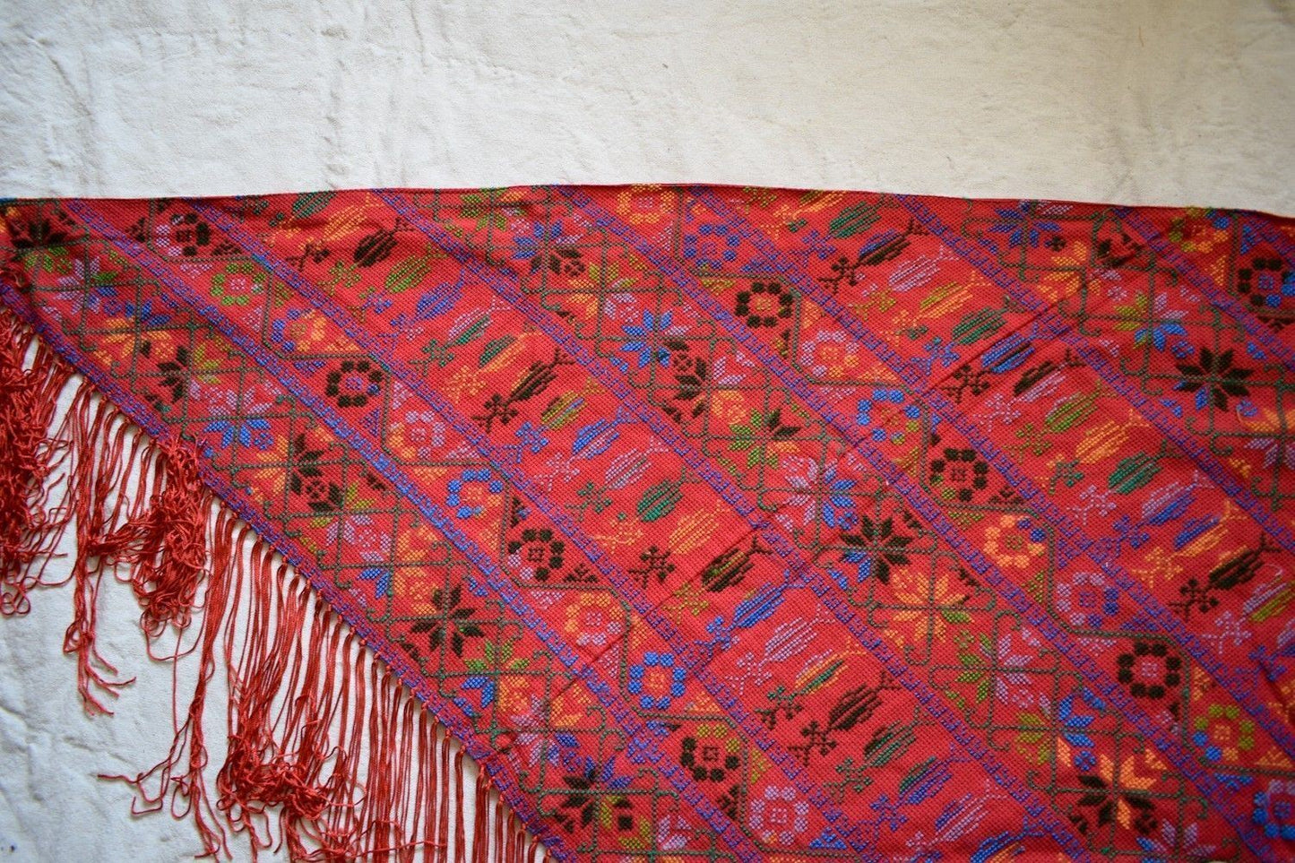 Palestinian Scarf, Embroidered Shawl, Egyptian Shawl, Bedouin Scarf, Hand Woven