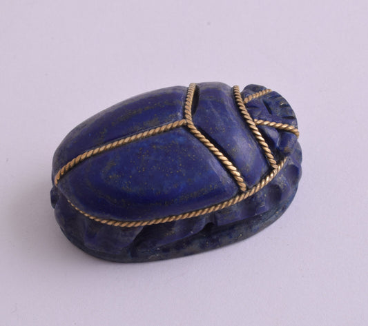 Egyptian Scarab-Hand Carved egyptian Lapis Lazuli SCARAB- 2" / 72 gram