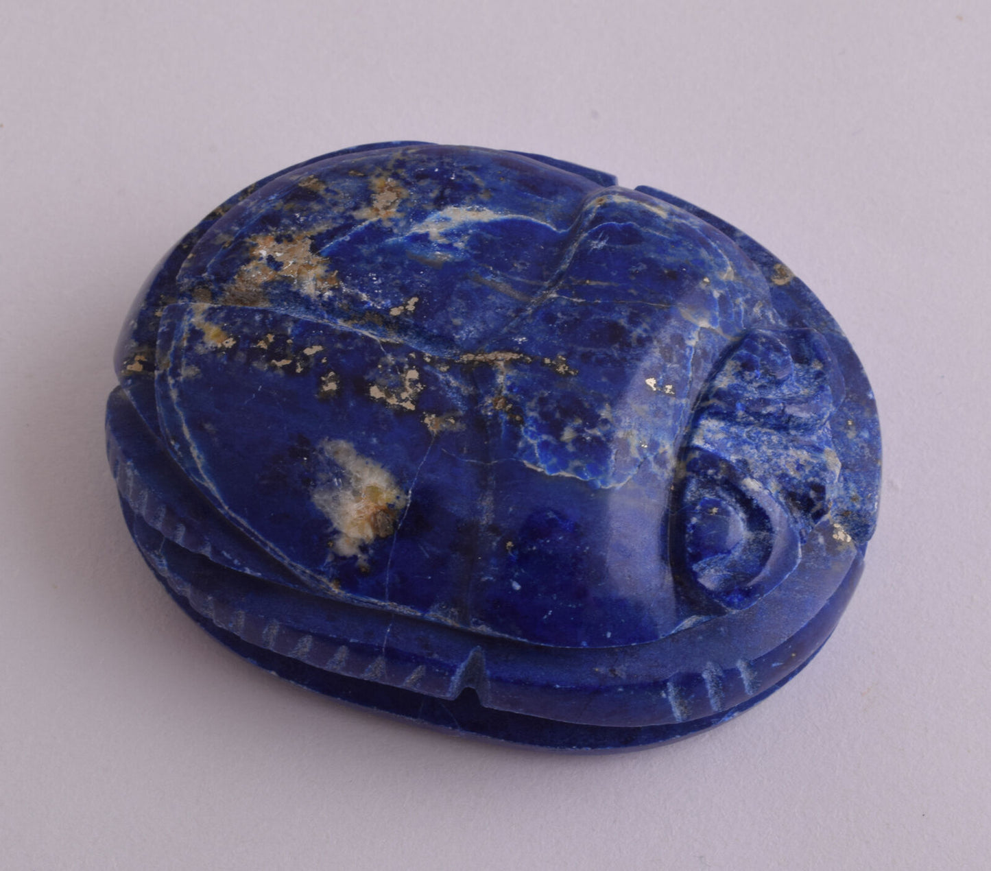 Egyptian Scarab-Carved Egyptian Lapis Lazuli Scarab- 2.5" /  128 gram