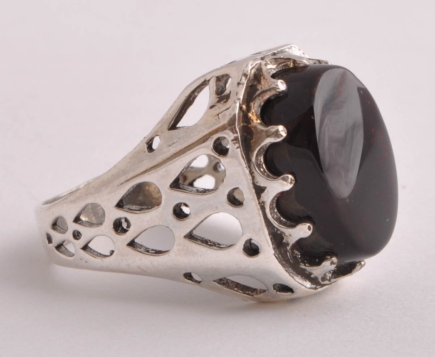 Yemeni Yemen kabdi agate aqeeq aqiq Silver Men Ring-Middle Eastern-عقيق كبدي-DHL