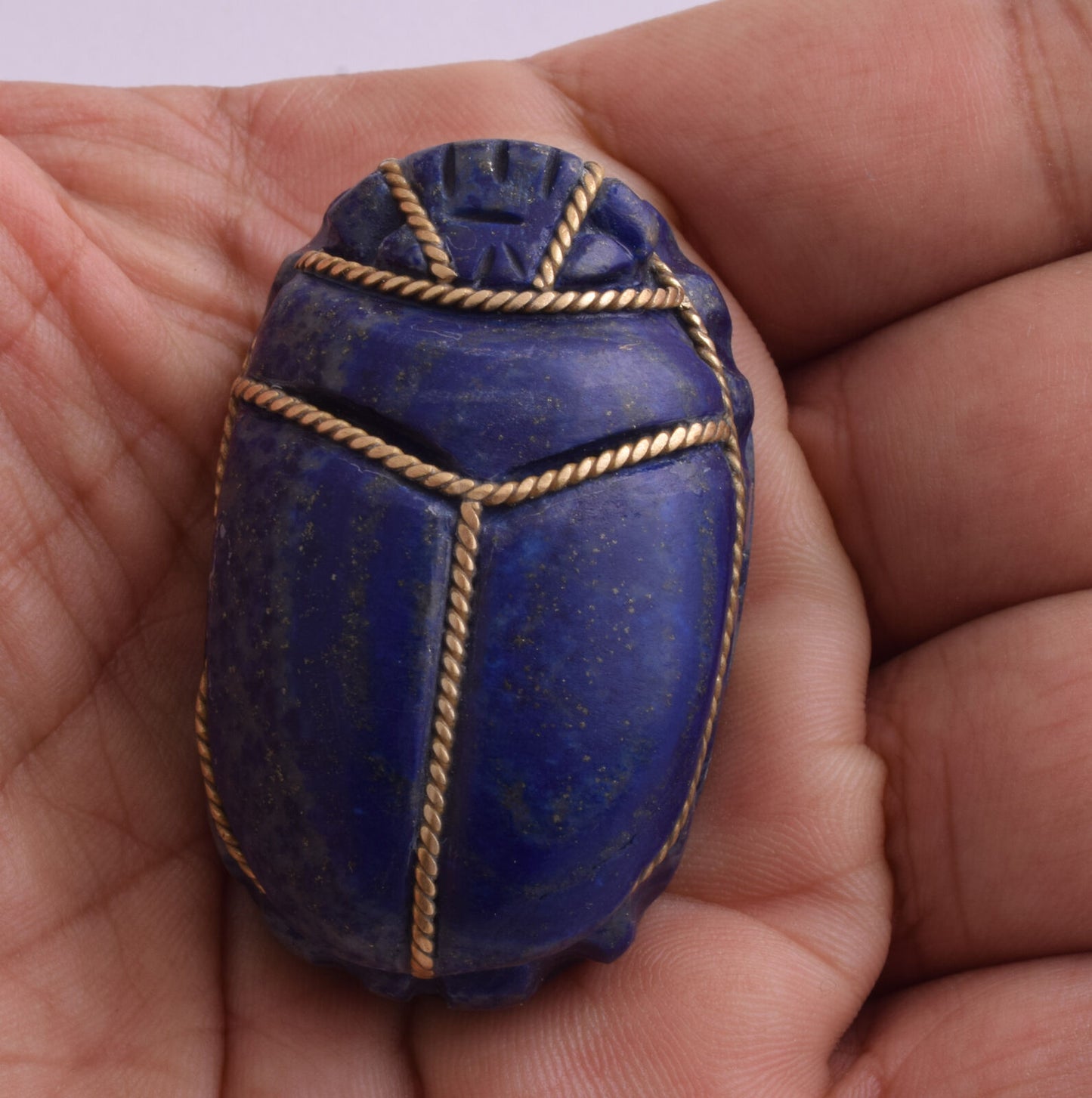 Egyptian Scarab-Hand Carved egyptian Lapis Lazuli SCARAB- 2" / 72 gram