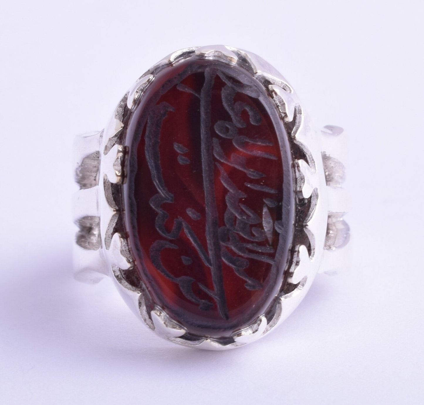 Yemeni Yemen kabdi Islamic agate aqeeq aqiq 925 Silver Men Ring- عقيق كبدي-DHL