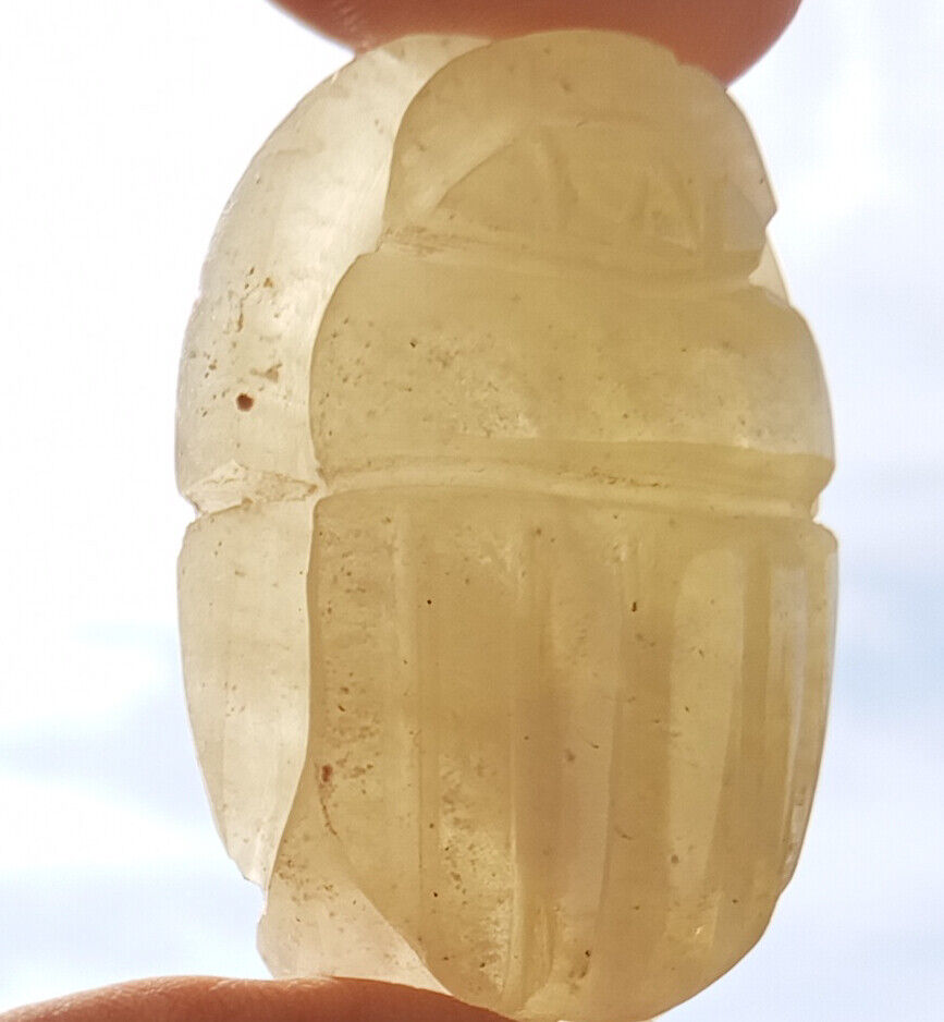 Libyan Desert Glass, Egyptian Scarab, Scarab Beetle, asteroids Impact- 155 Carat