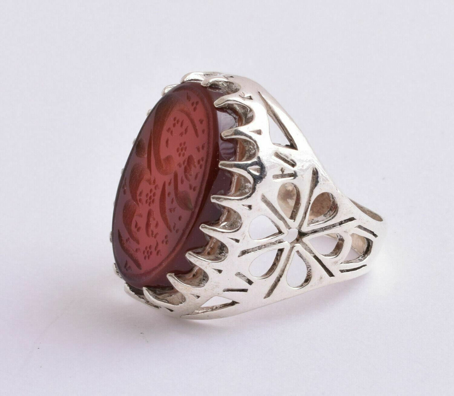 Islamic yemen- yemeni-agate aqeeq aqiq 925 Silver Men Ring- Quran-middle eastern