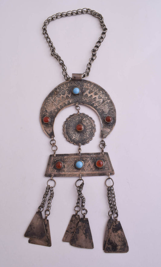 Rare vintage Egyptian Ethnic Bedouin Silver Nubian Adornment-Necklace