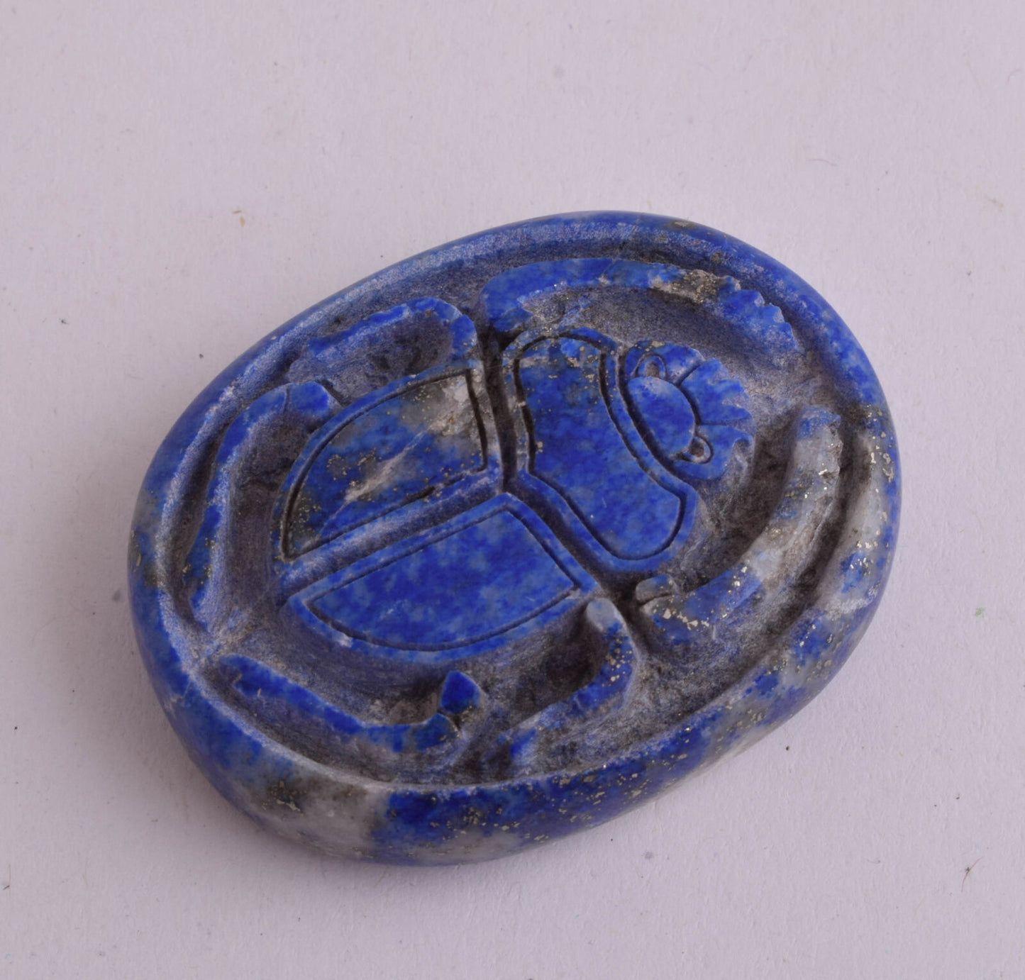 Egyptian Scarab-Carved Egyptian Lapis Lazuli Scarab- 1.9" / 48 gram