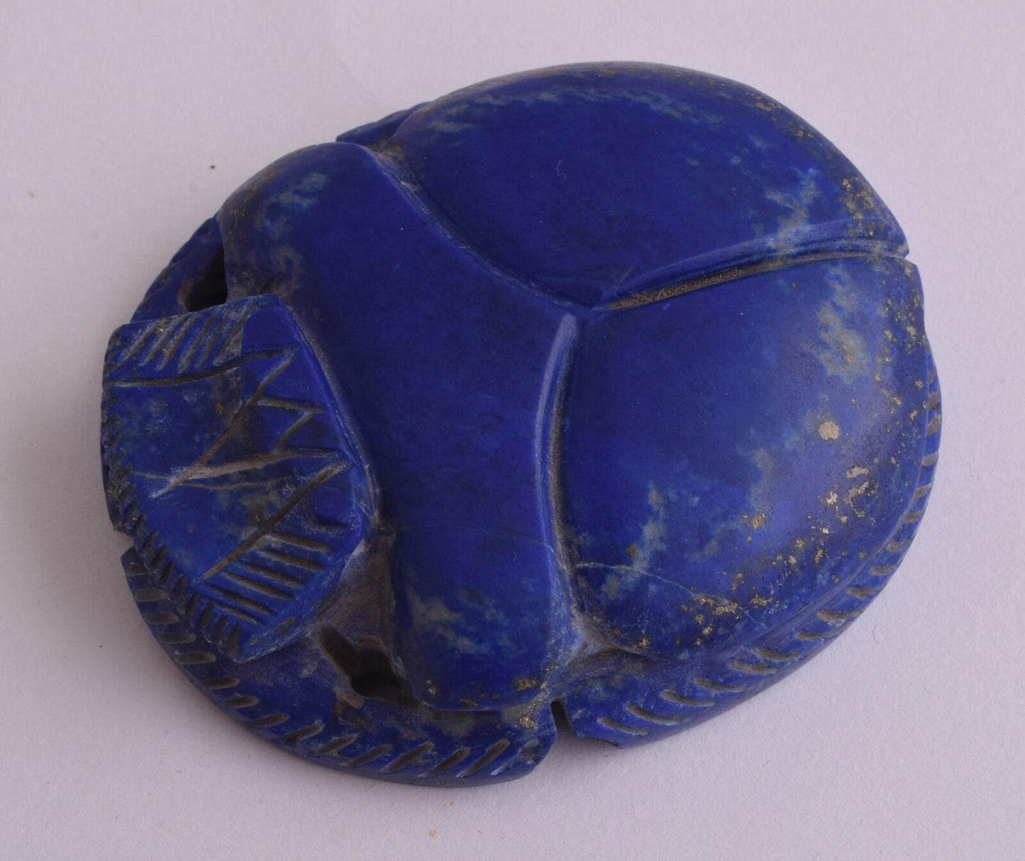 Egyptian Scarab-Carved Egyptian Lapis Lazuli Scarab- 2.3" /  91 gram