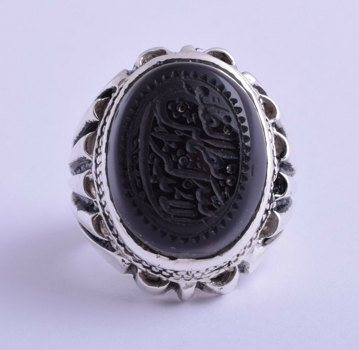 Yemeni Islamic agate aqeeq aqiq 925 Silver Men Ring-shefat alabed شفة العبد-DHL