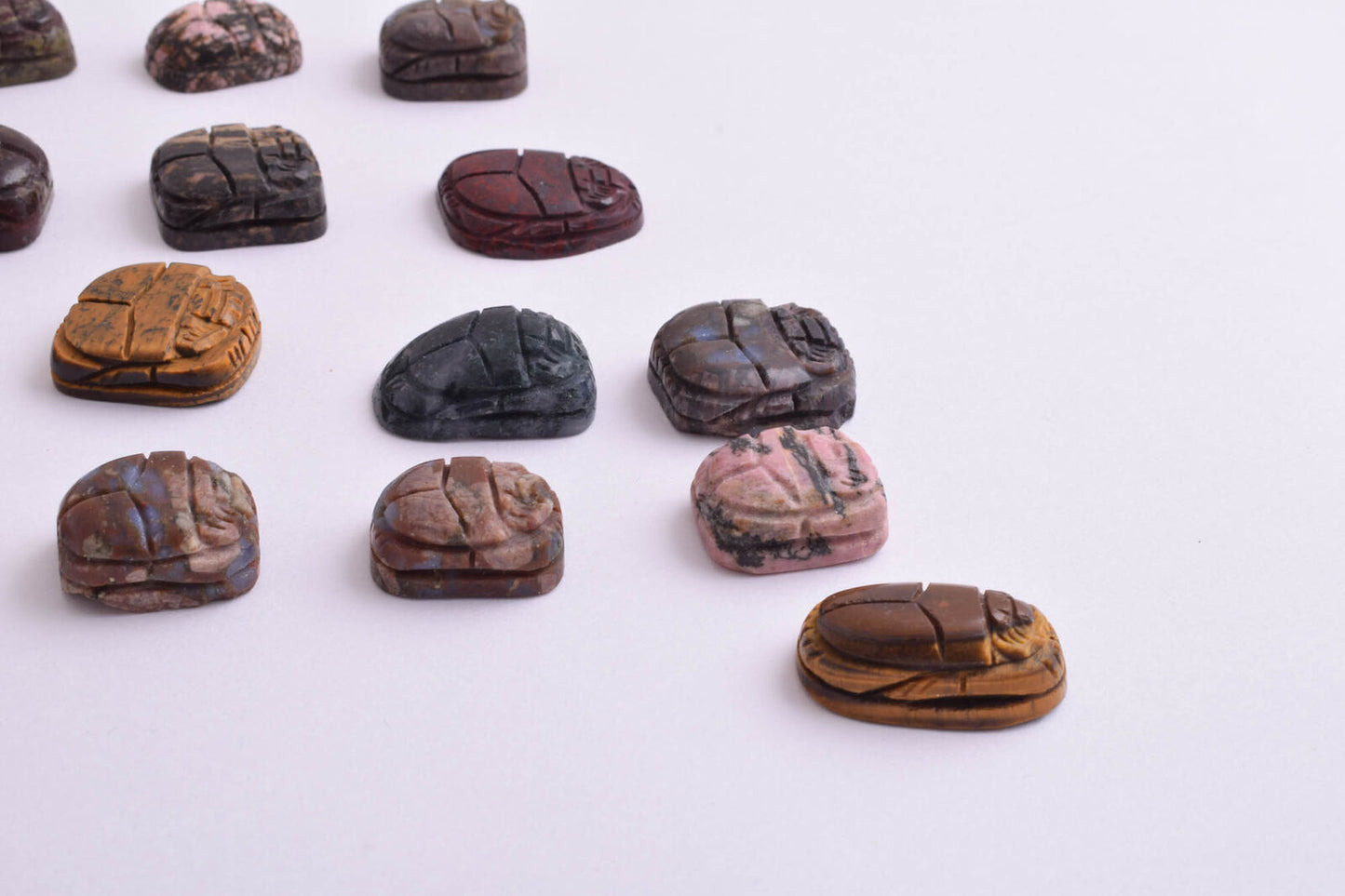 27 Egyptian Scarab-Hand Carved Egyptian Japser Scarab-Revival stone amulet