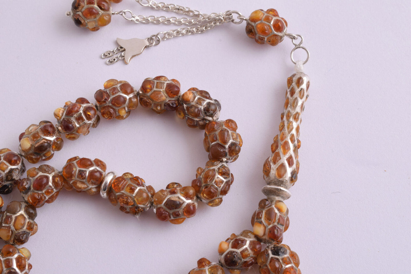 Amber sterling silver Islamic inlaid prayer beads,muslim Kahraman Tasbih