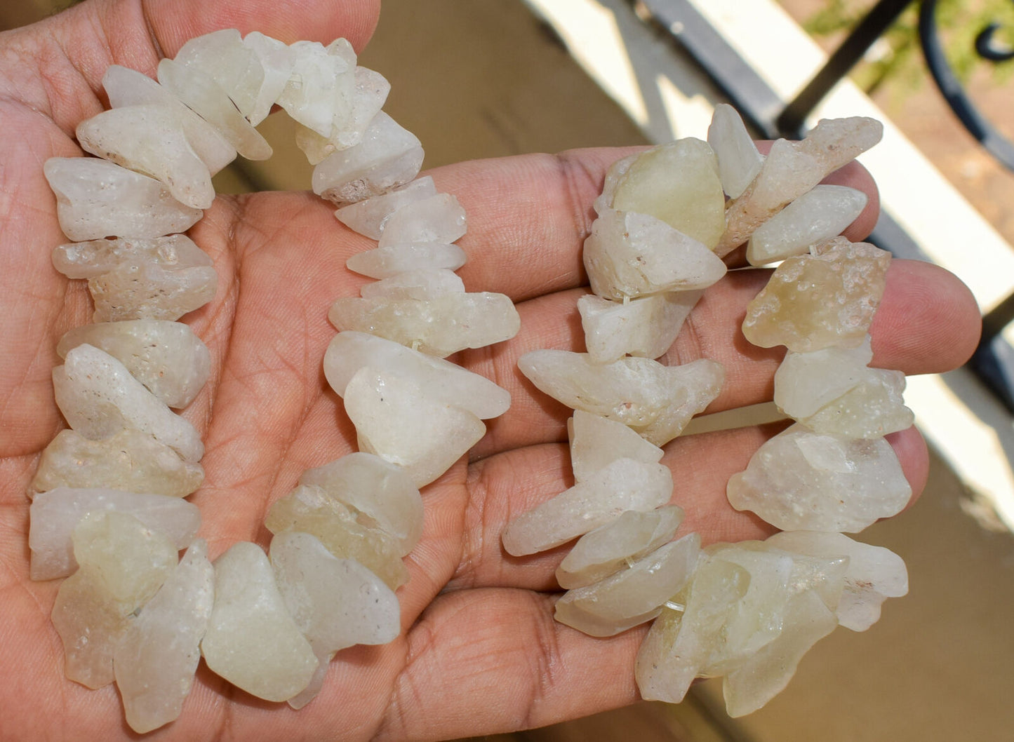 2 Libyan Desert glass Bracelets, rough desert glass-asteroid impact-169 grams