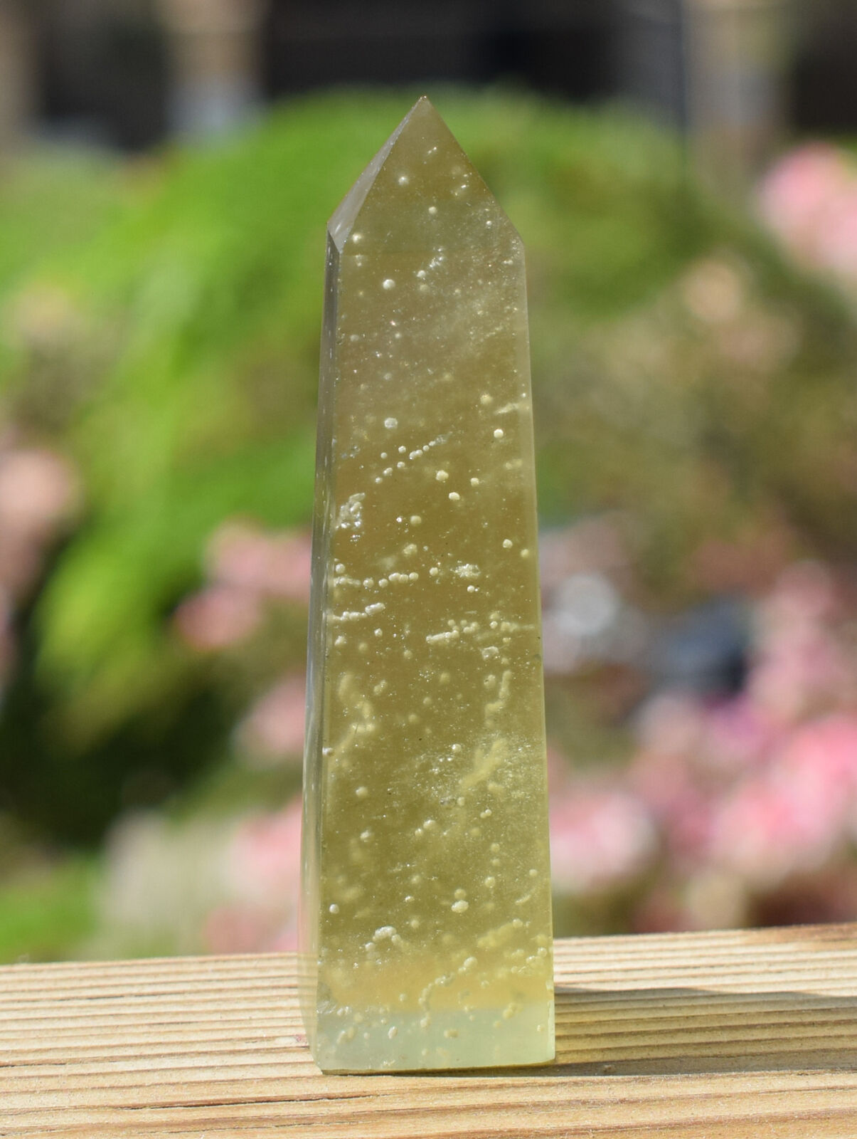 Libyan Desert Glass Obelisk-204 ct-Meteorite Tektite-asteroid impact-3" Height