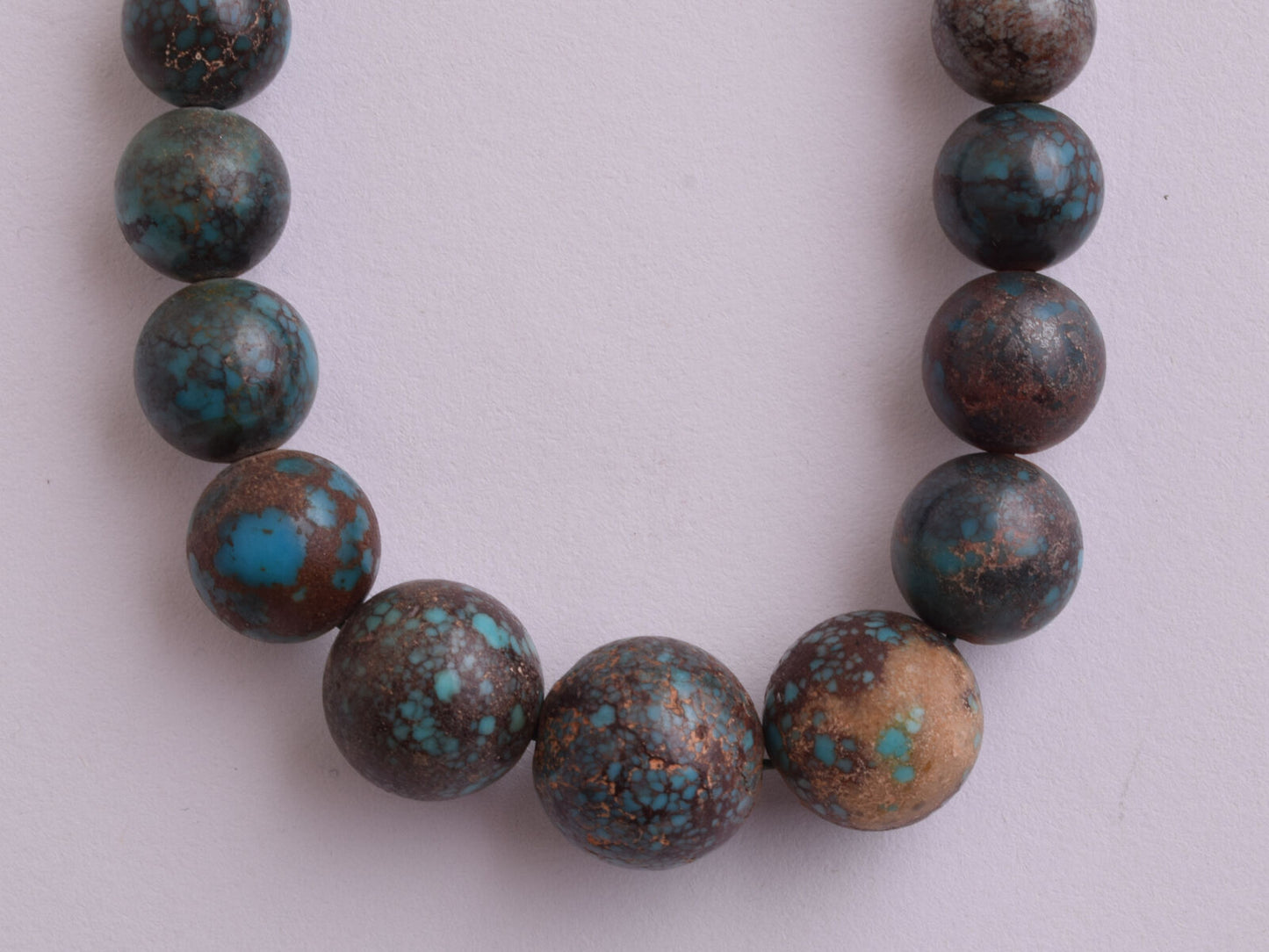 Egyptian Turquoise Spiderweb Necklace choker- round beads , 60 grams