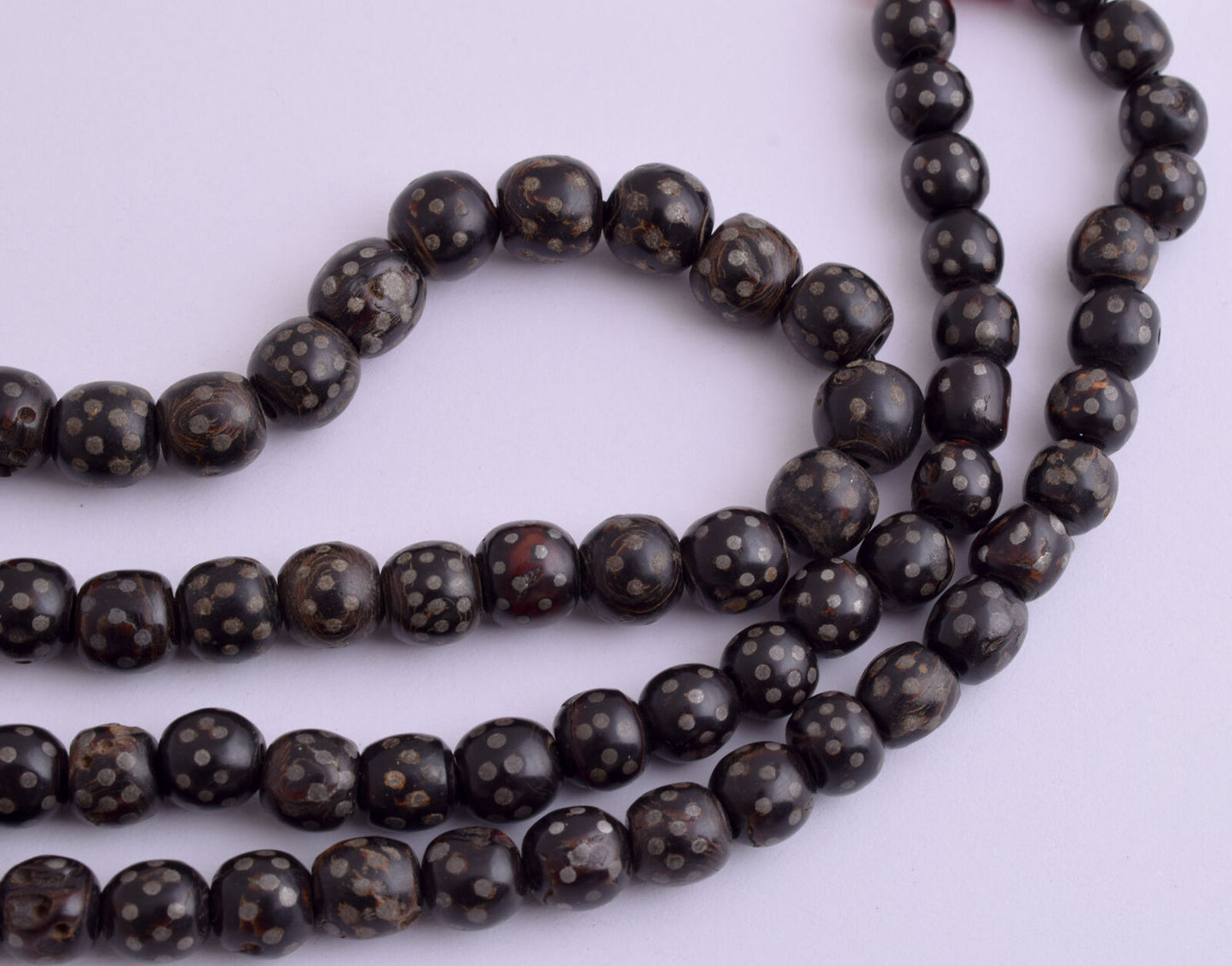 Antique black coral Makawy -Prayer beads-komboloi strand-70gram-يسر مكاوي قديم