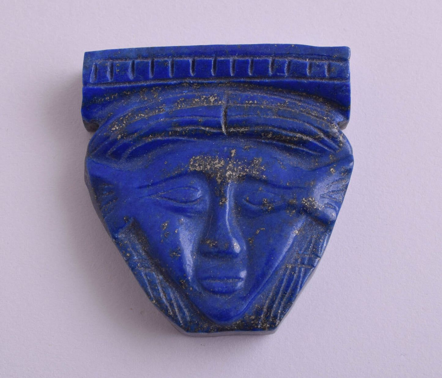 Egyptian Hathor-Hand Carved blue Lapis Lazuli-Protective- 1.7" / 46 gram