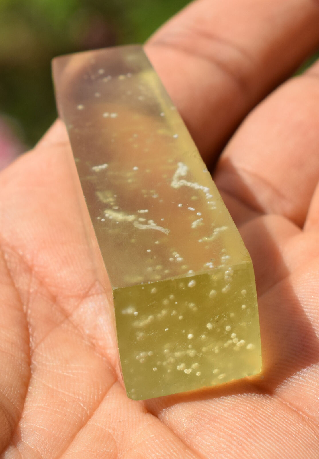 Libyan Desert Glass Obelisk-204 ct-Meteorite Tektite-asteroid impact-3" Height