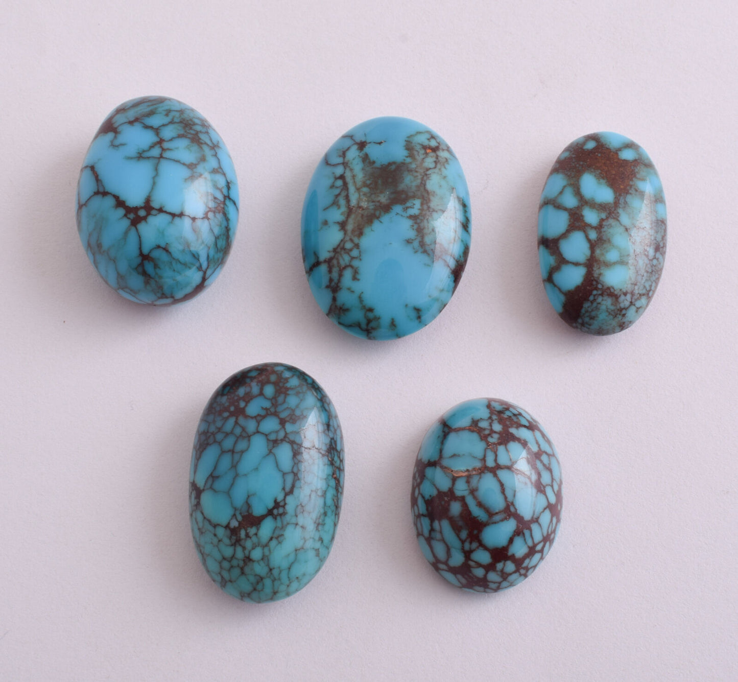 Egyptian Turquoise spiderweb Cabochon/  5 Cab cabochon stone- 296 Carats-Lot