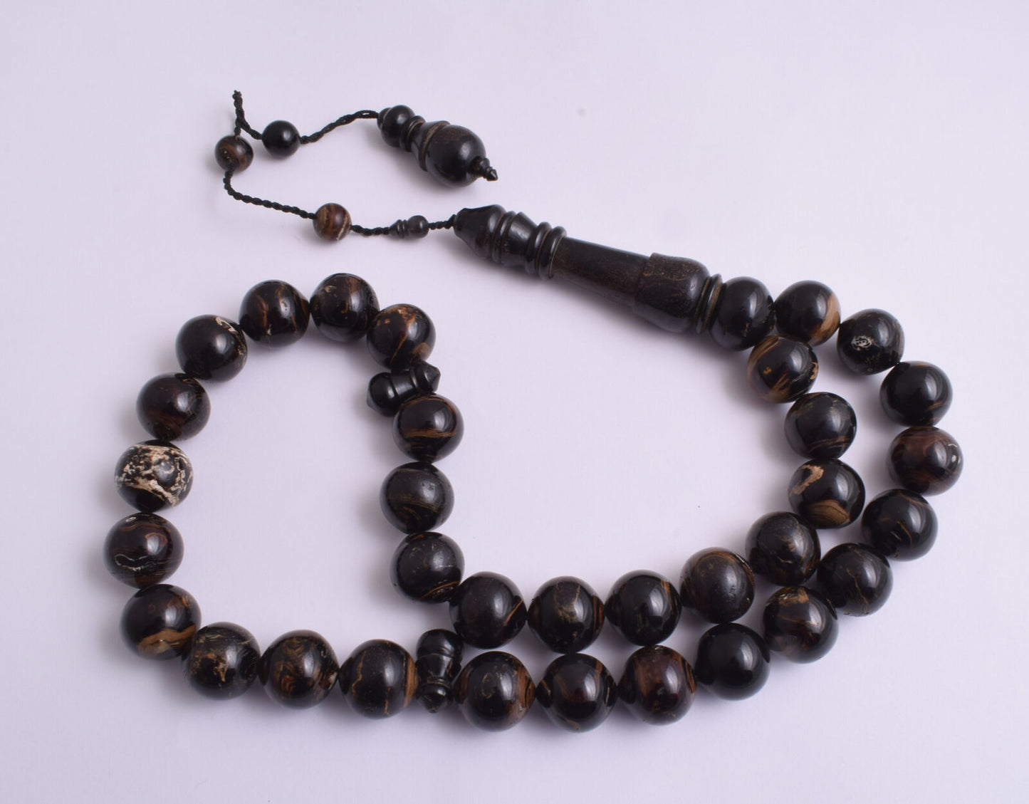 Black coral Islamic Prayer Beads-ُTasbih Worry Beads-20X20mm-216 grams-يسر