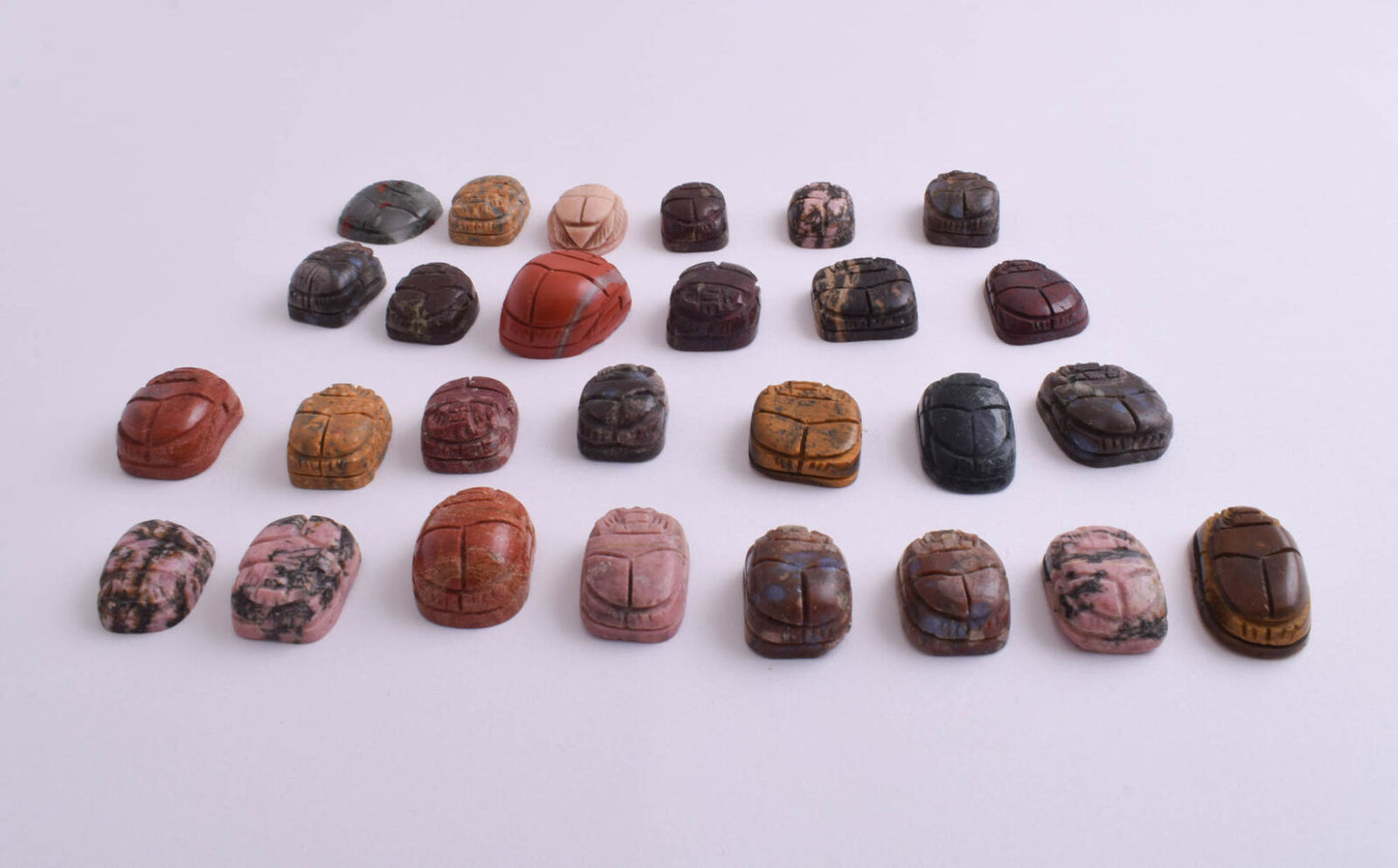 27 Egyptian Scarab-Hand Carved Egyptian Japser Scarab-Revival stone amulet