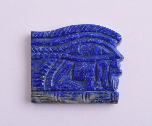 Egyptian Eye of Horus-Hand Carved blue Lapis Lazuli-Protective- 2.3" / 26 gram