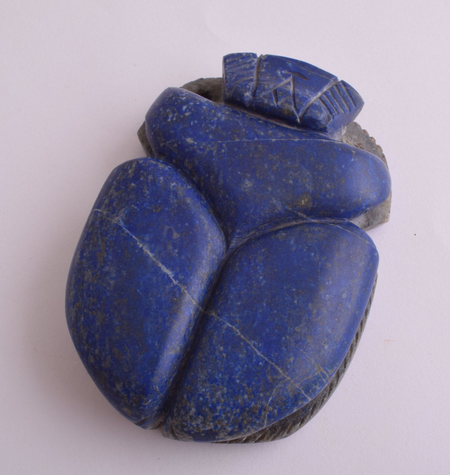 Egyptian Scarab-Carved Egyptian Lapis Lazuli Scarab- 4.3" /  474 gram