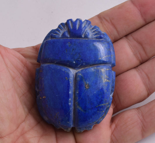 Egyptian Scarab-Carved Egyptian Lapis Lazuli Scarab- 2.9" /  171 gram