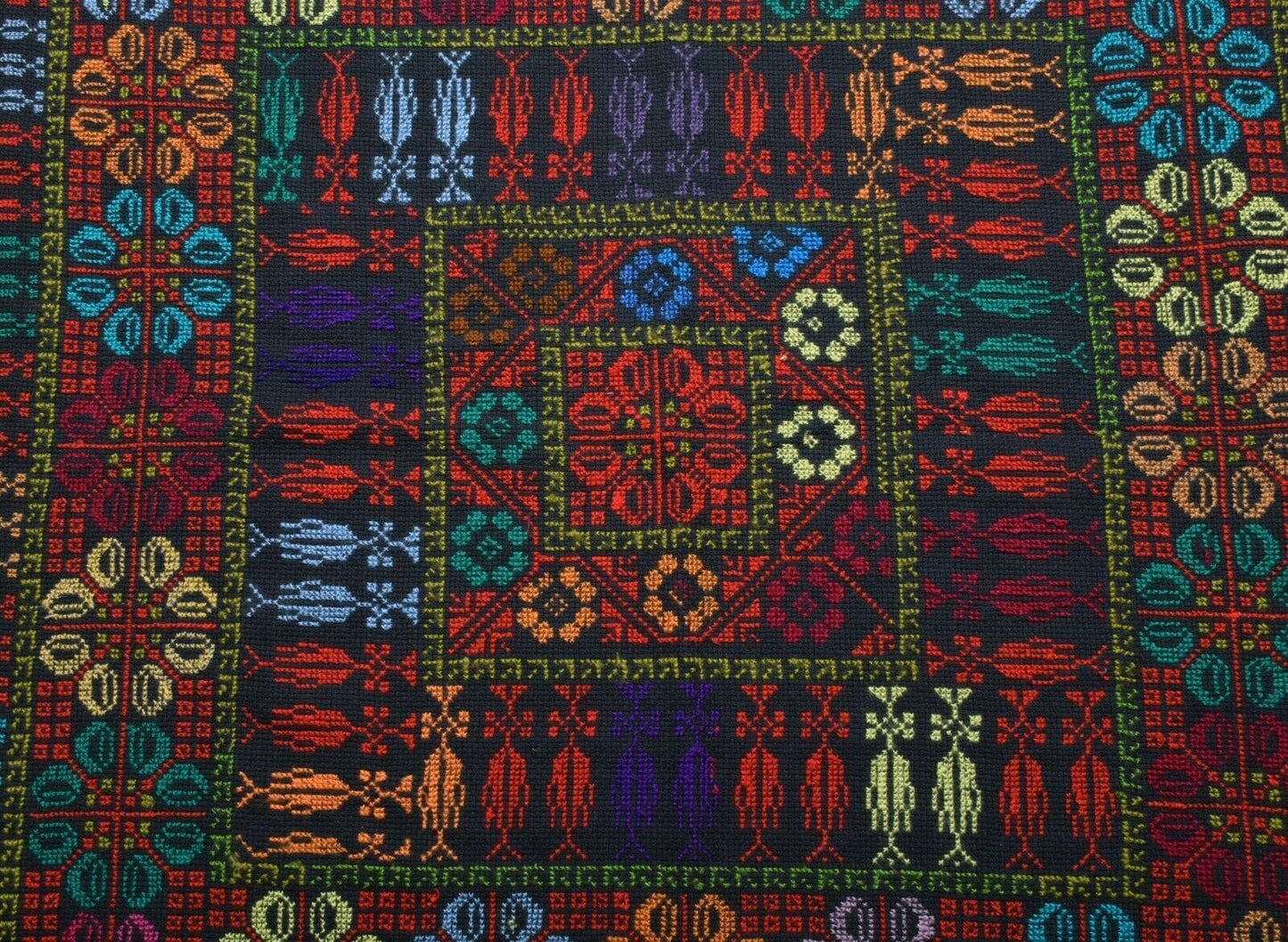 Hand Stitched embroidered Egyptian Palestinian Bedouin Tablecloth