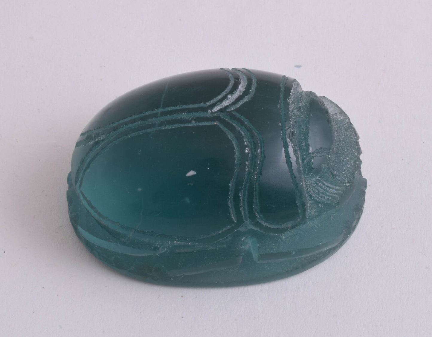 Obsidian Glass Egyptian Scarab, Volcanic Glass-Lava- Handcarved-113 gram