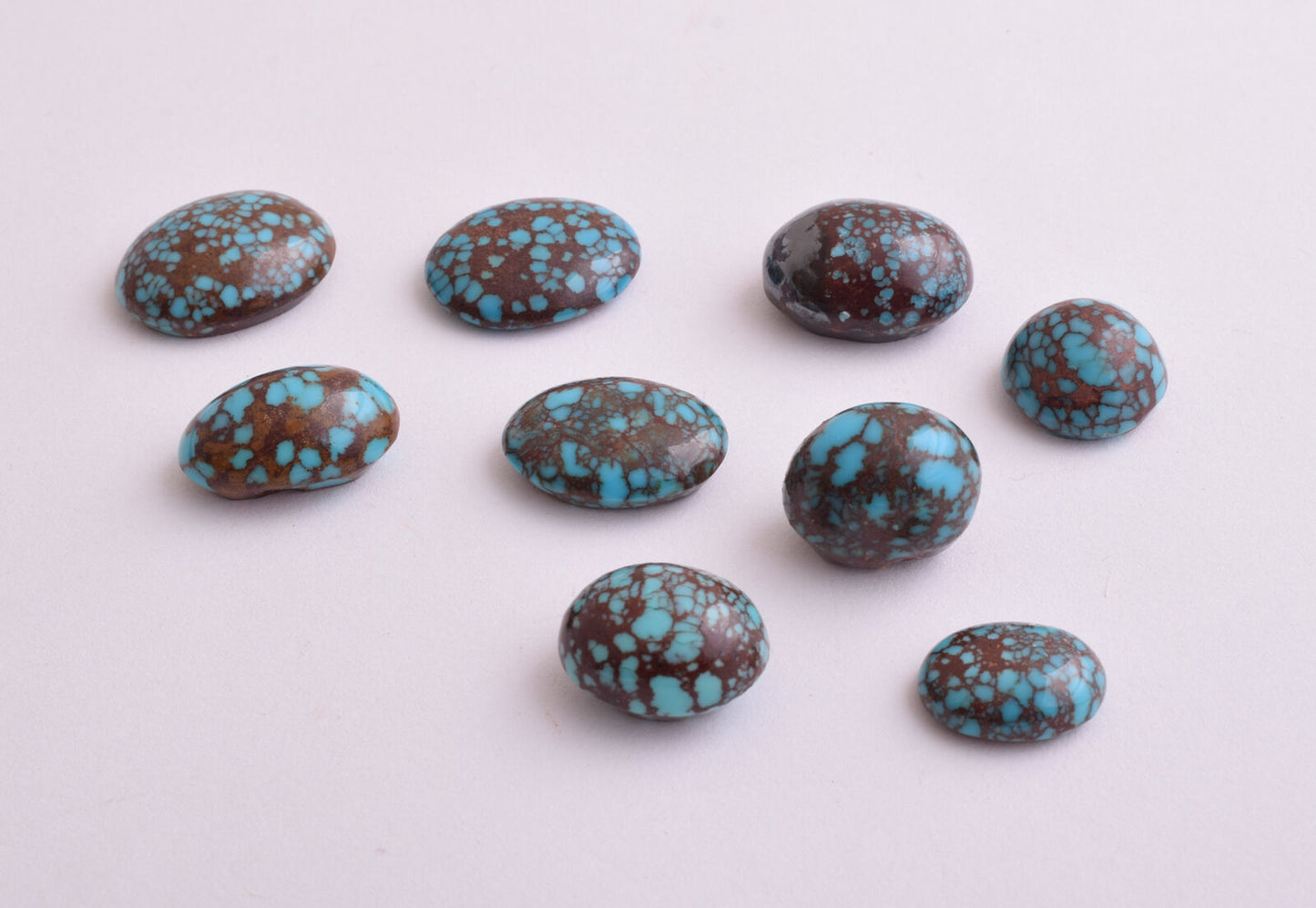 Egyptian Turquoise spiderweb Cabochon/ 9 Cab cabochon stone- 185 Carats-Lot