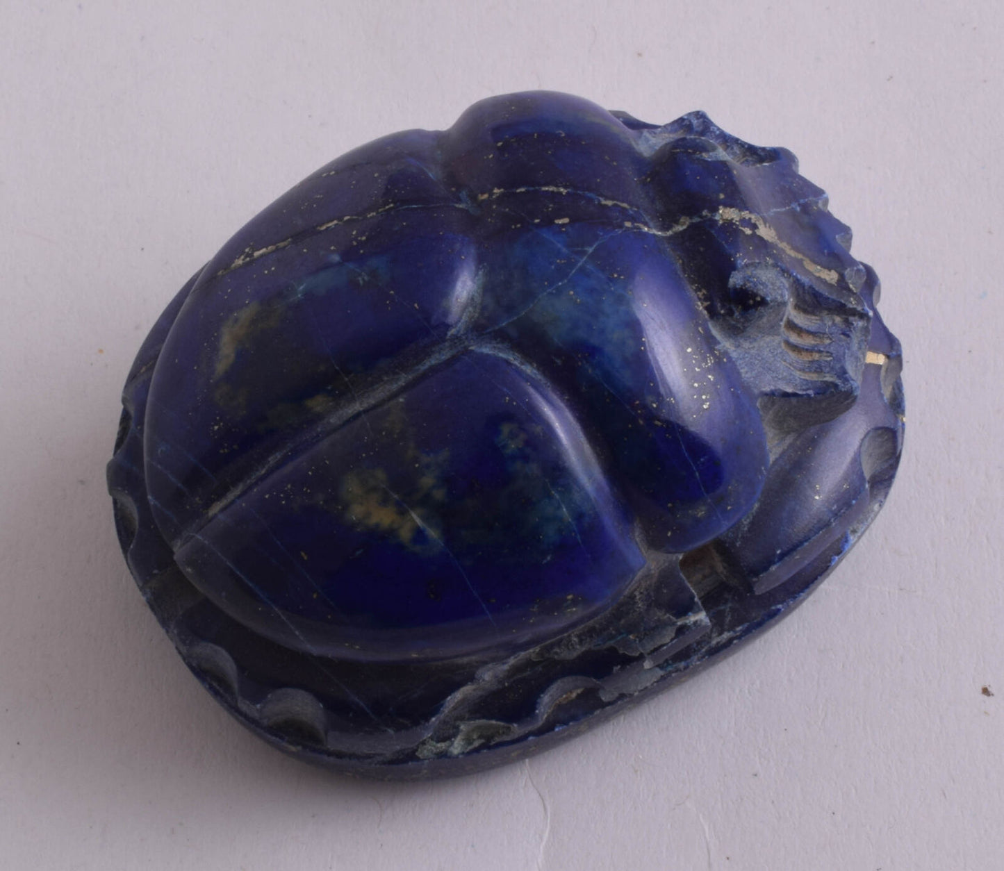 Egyptian Scarab-Carved Egyptian Lapis Lazuli Scarab- 2.3" /  143 gram