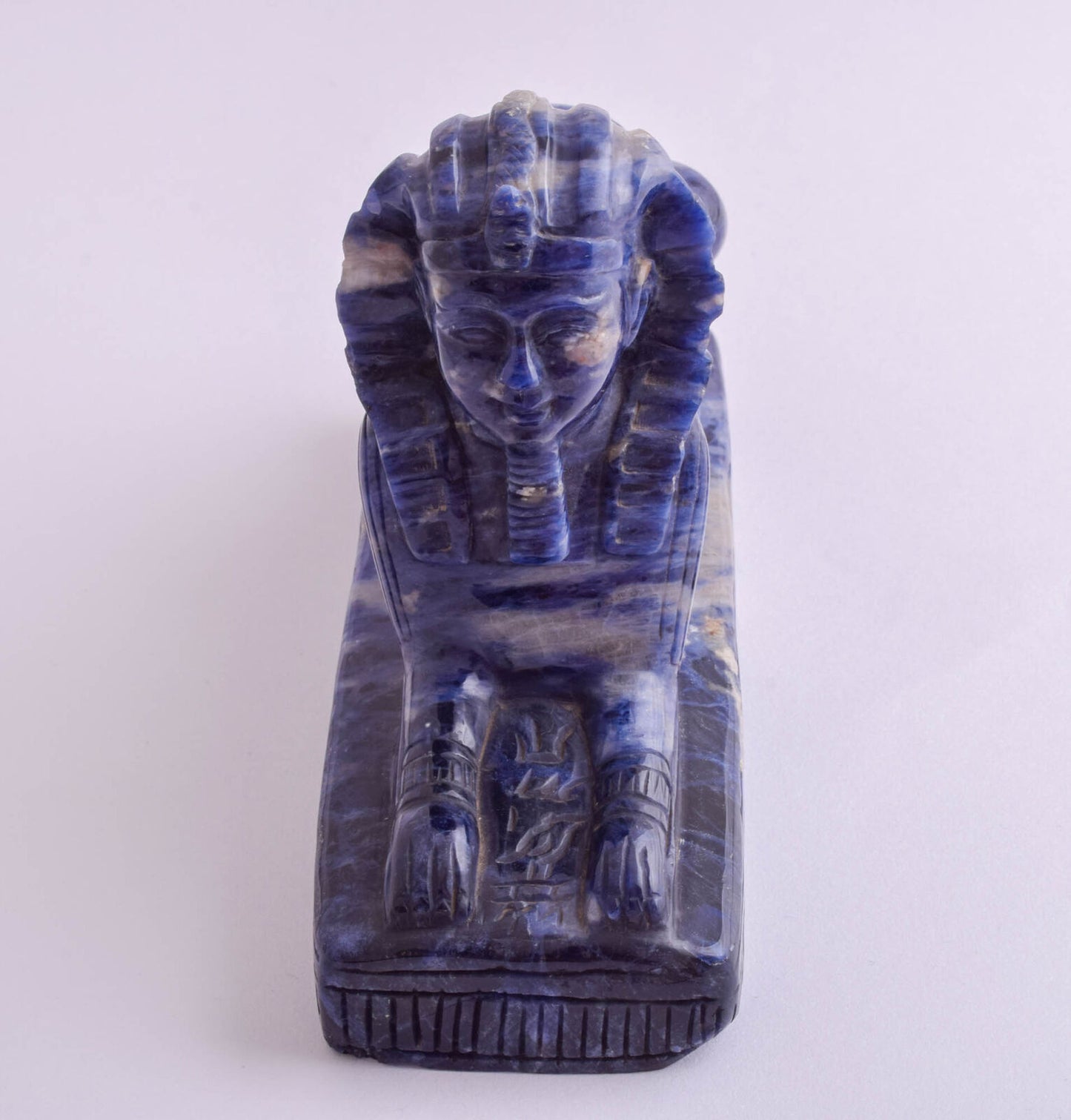 Vintage Egyptian Sphinx-Hand Carved Egyptian Lapis Sodalite Sphinx- +1000 gram