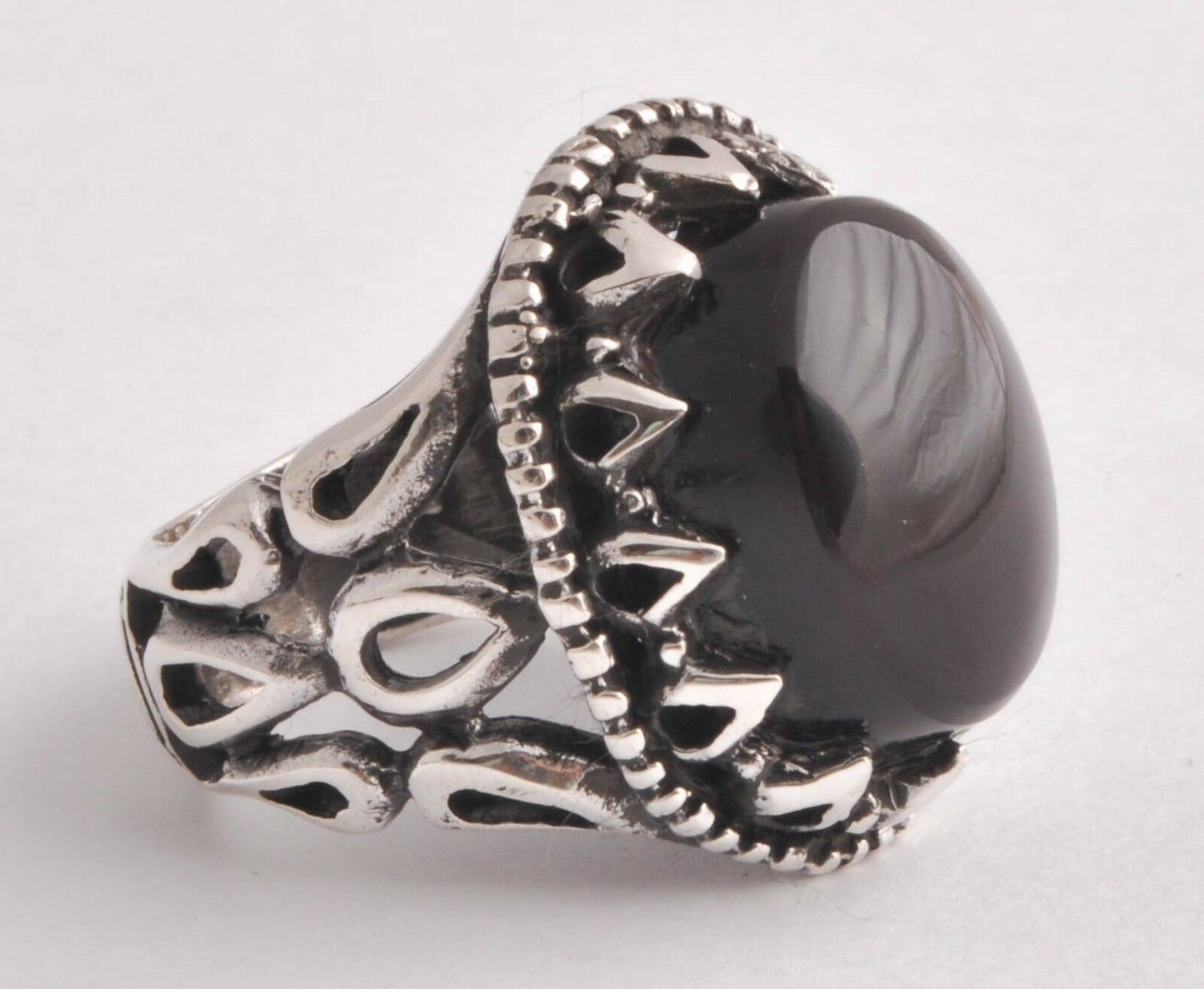 Yemeni Yemen kabdi agate aqeeq aqiq Silver Men Ring-Middle Eastern-عقيق كبدي-DHL