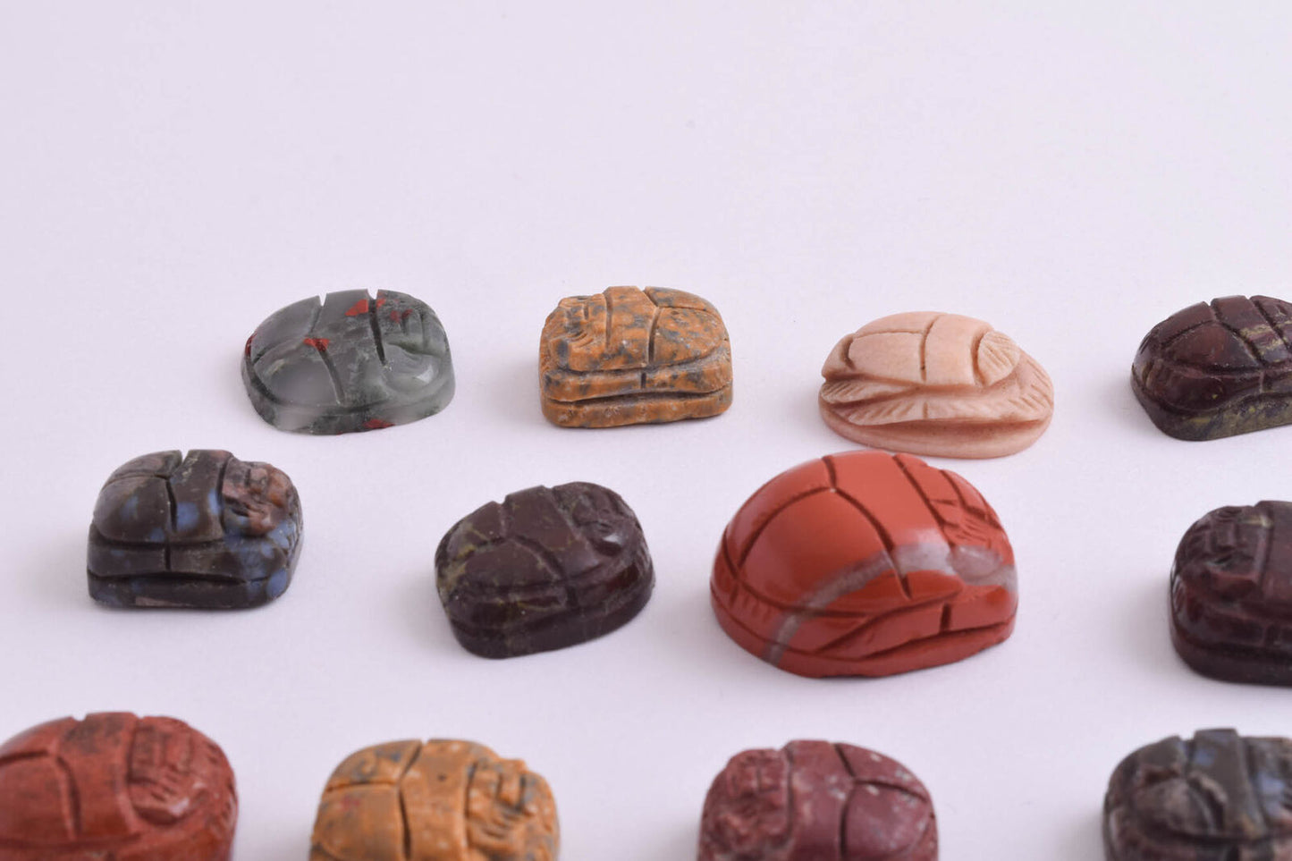 27 Egyptian Scarab-Hand Carved Egyptian Japser Scarab-Revival stone amulet