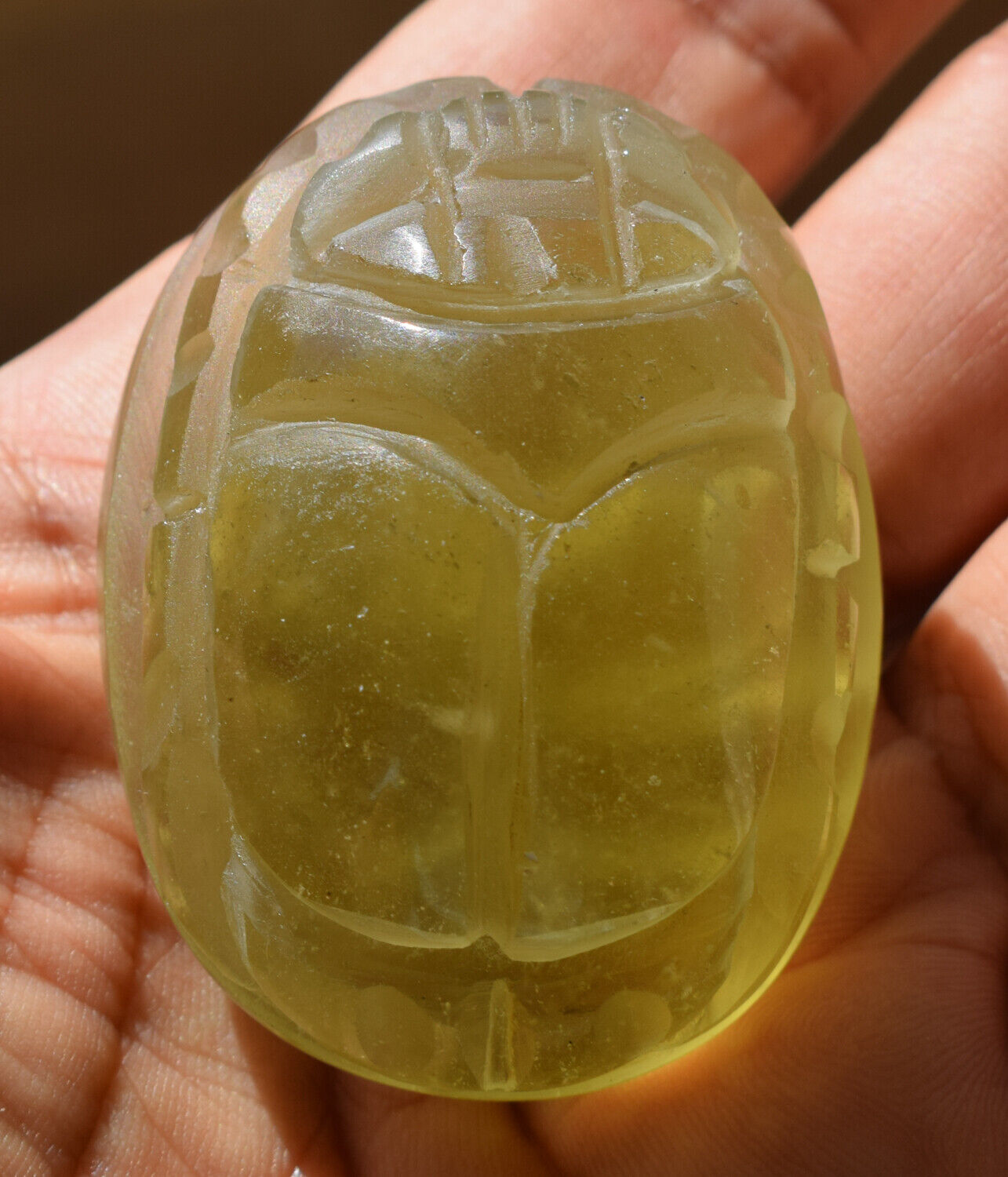 Libyan Desert Glass, Egyptian Scarab, Scarab Beetle, asteroids Impact 429 Carat