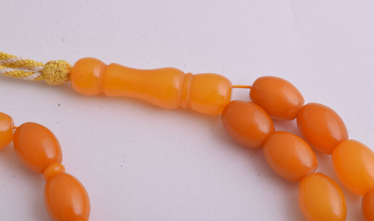 Vintage Prayer Beads-Pressed Amber komboloi-Tasbih- Masbaha