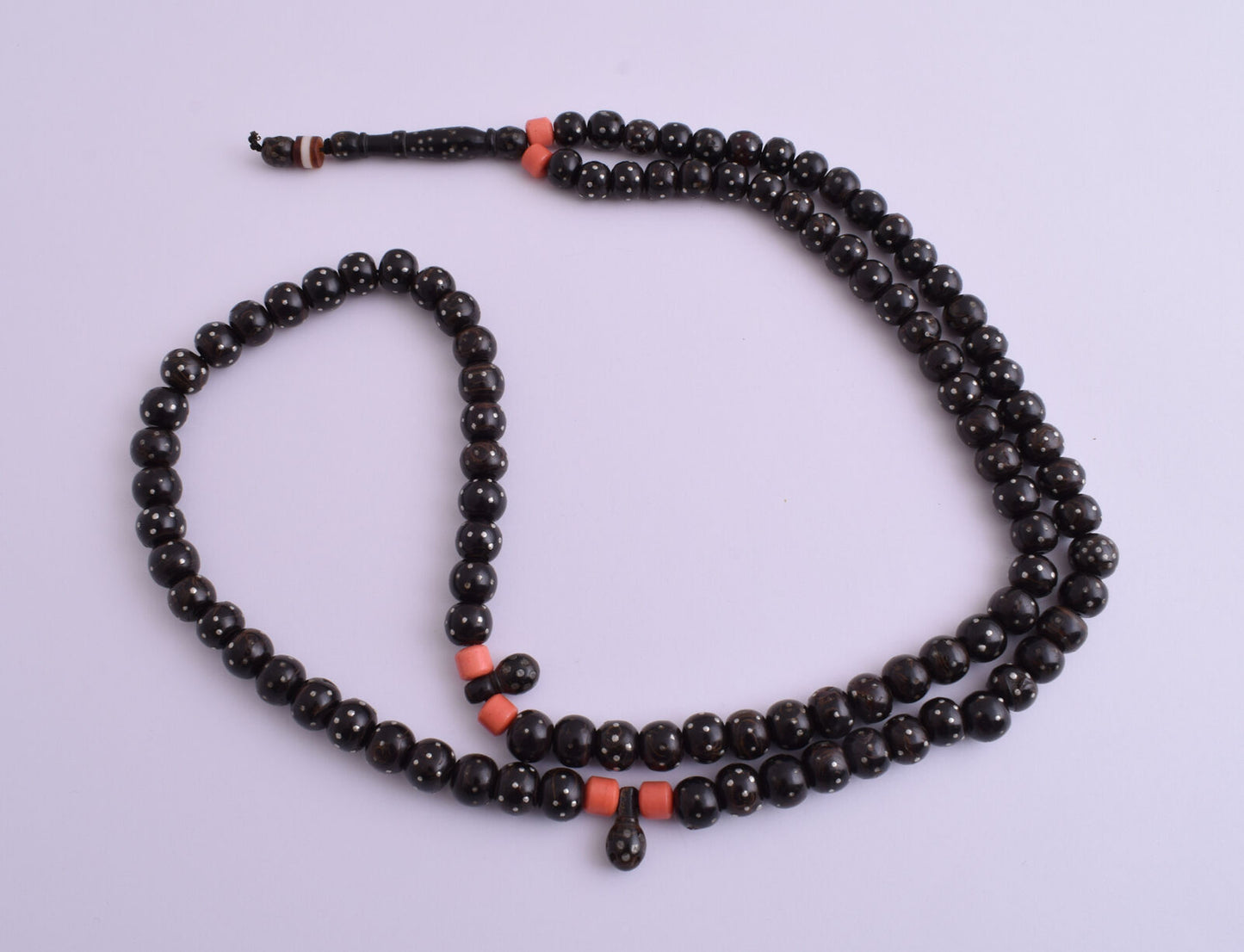 Antique black coral Yusr prayer beads-makawy Hejaz -106gr-يسر مكاوي قديم