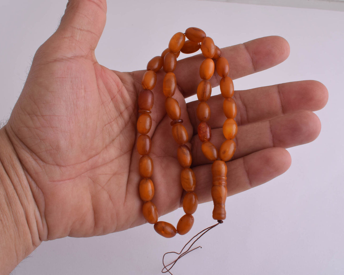 Antique natural butterscotch Amber kahraman Prayer Beads-Bernstein